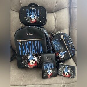 NWT Primark Disney Fantasia Backpack, Phone Case, Crossbody, Camera Bag, & Coin